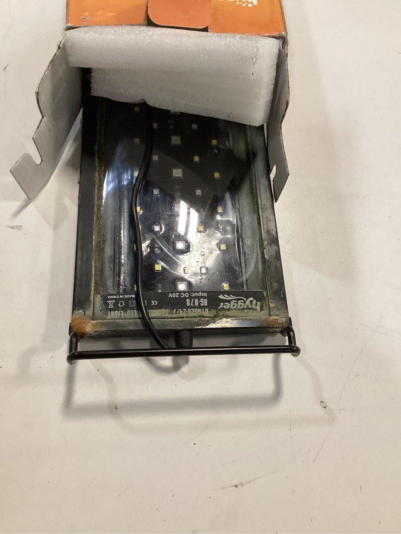 Condition photo showing As Is for hygger 22W 24/7 Lighting Aquarium LED Light, Sunrise-Daylight-Moonlight Mode and DIY Mode, Adjustable Timer Adjustable Brightness Fish Tank Light with Extendable Bracket 7 Colors for Planted Tank 22W for 24~30inch Tank