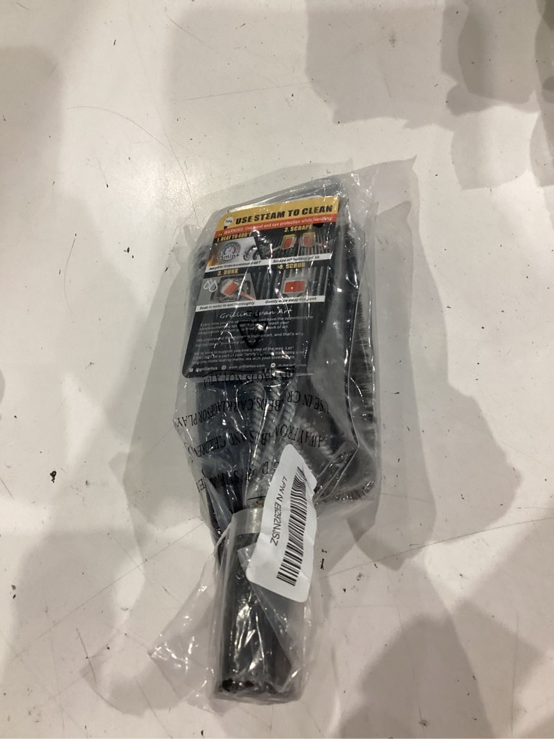 Condition photo showing Good Condition for grillart grill brush and scraper, extra strong bbq cleaner accessories, safe wire bristles barbecue triple scrubbers cleaning brush for gas/charcoal grilling grates, wizard tool br-8115
