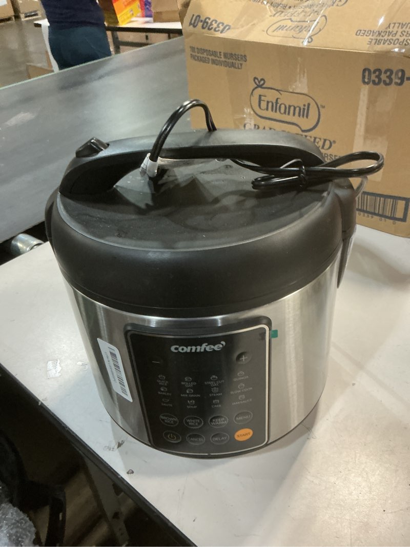 Condition photo showing Good Condition for COMFEE' Rice Cooker, 14-in-1 Stainless Steel Multi Cooker, Slow Cooker, Steamer, Sauté, and Warmer, 5.3 QT, 20 Cups Cooked (10 Cups Uncooked), Brown Rice, Quinoa and Oatmeal 14 Presets_10 Cups Uncooked