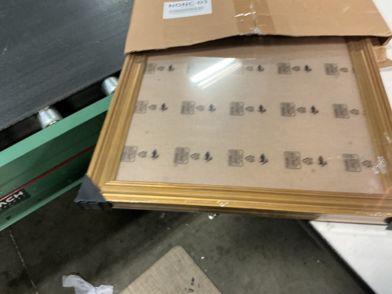 Condition photo showing Good Condition for 16x24 frame, transitional modern design picture frames, 16 by 24 rustic poster frame for home decor, gold vintage photo frames, horizontal or vertical display, choose size & color gold 16x24in