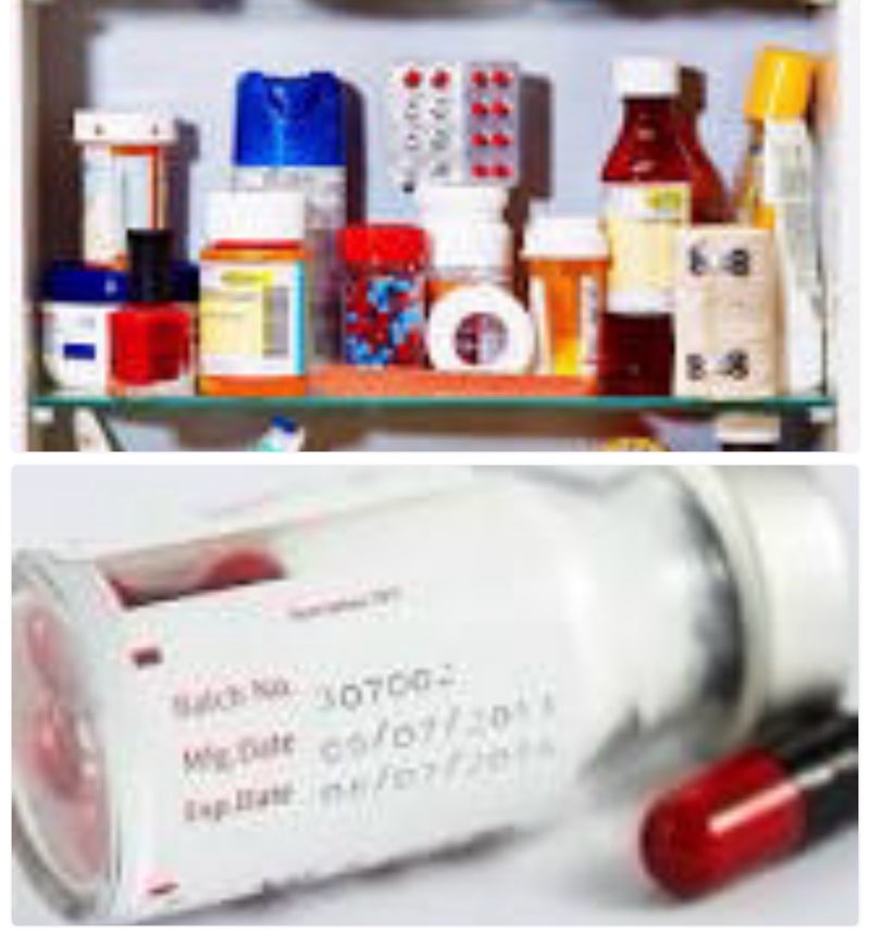 assortment of different medications (for children and adults, varying dates of expiration)