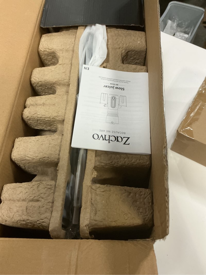 Condition photo showing New/Like New for Cold Press Juicer Machines, 5.8" Large Feed Chute Slow Masticating Juice Maker for Whole Vegetable and Fruit, Easy to Clean, 300W High Juice Yield - MP-802M (Black) Dark Grey