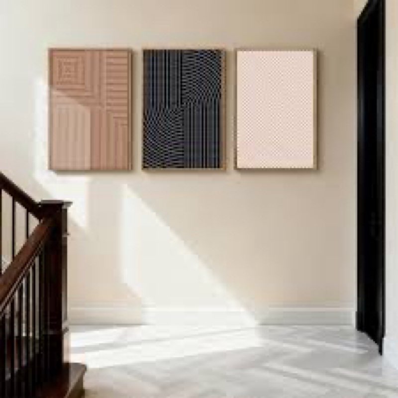 ANHUIB Extra Large Boho Wall Art Black Neutral Wall Decor Minimalist Line Painting set of 3 for Livi