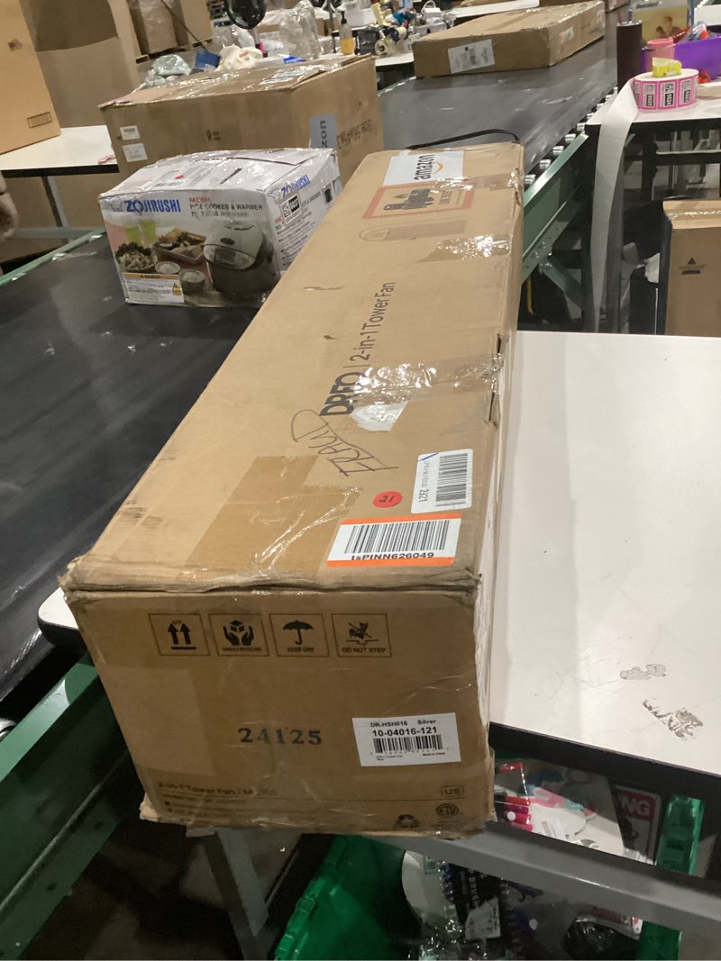 Condition photo showing Good Condition for DREO Tower Fan and Heater Combo, 29.2ft/s Standing Fans for Bedroom, 17 Levels, 6 Modes, 120° Oscillation, 42 Inch, 12H Timer, 25dB Quiet, with Remote, for Office, Large Room, Silver