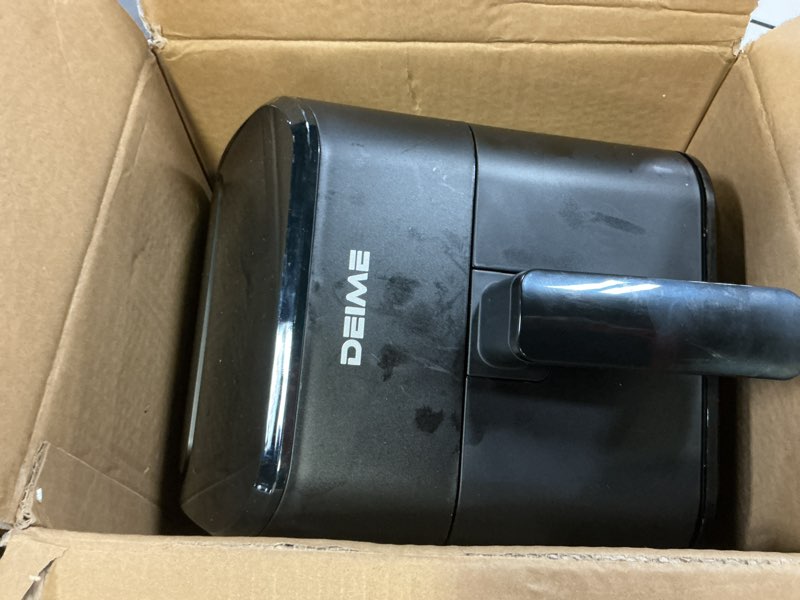 Condition photo showing As Is for DEIME Air Fryer 3 Qt, Small Airfryer Digital Space Saving Compact, Bake, Reheat, Roasts for Quick Easy Meals, Mini Compact & Quiet, Nonstick & Dishwasher Safe Basket (Black) 3QT