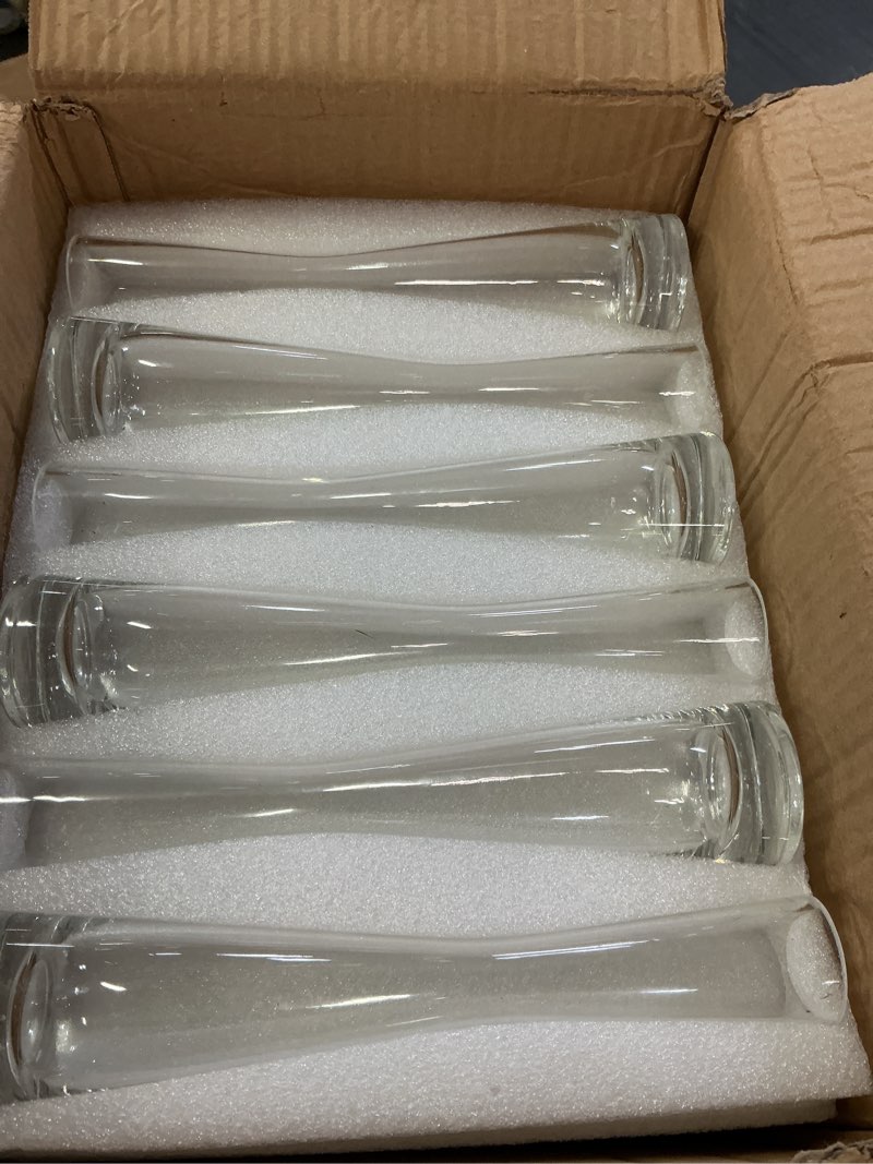 Condition photo showing Good Condition for hewory glass bud vases for centerpieces set of 18, handmade modern clear small skinny decorative single flower vase, minimalist slim floral vase for home wedding party events table decor, 9.64" 18 9.64in