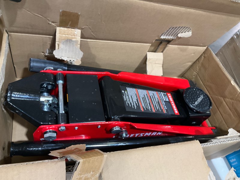 craftsman black 3-ton steel hydraulic floor jack