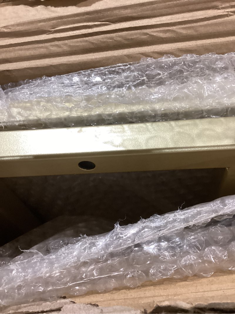 Condition photo showing Good Condition for mygift 4ft tall brass tone stainless steel freestanding garment rack, heavy duty double rod clothes 