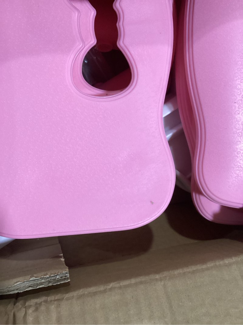 Condition photo showing Good Condition for 2-pack height-adjustable kids plastic chairs - ergonomic backrest, non-slip feet, durable, 82kg weight capacity - for home, kindergarten, classroom & activities pink 2 pcs chairs
