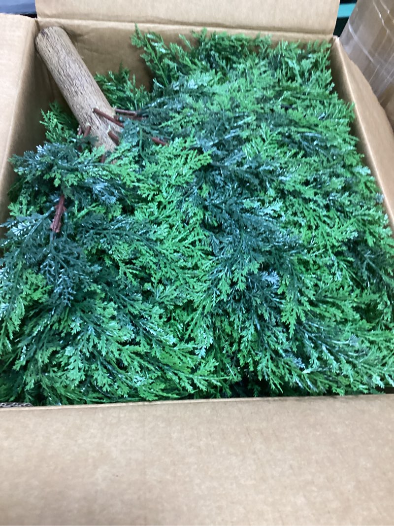 Condition photo showing New/Like New for artificial cedar topiary ball trees for outdoor set of 2 fake plant bushes with ground spike uv resistant faux shrubs for for garden front porch, green topiary ball - green cedar