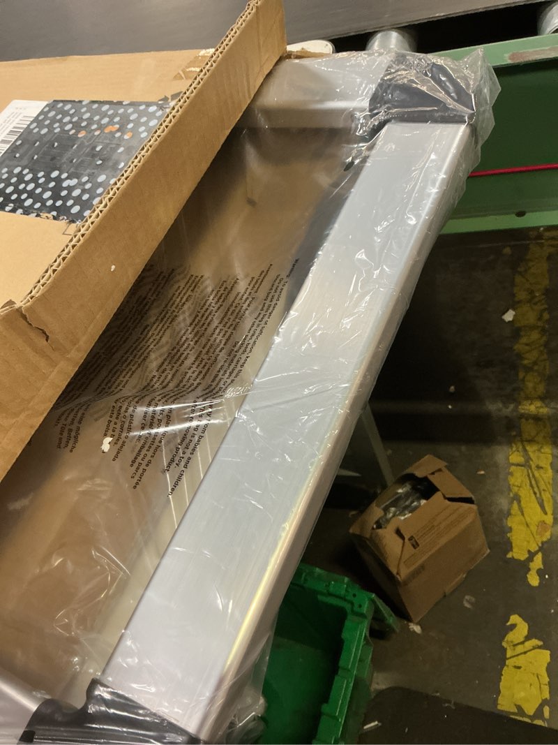 Condition photo showing New/Like New for kingrack aluminium 2 step ladder, lightweight step stool with non-slip pedals, handrail, 330lbs foldable step ladder for kitchen, garage, home, space saving, sturdy and portable, silver 2-step with handrail silver