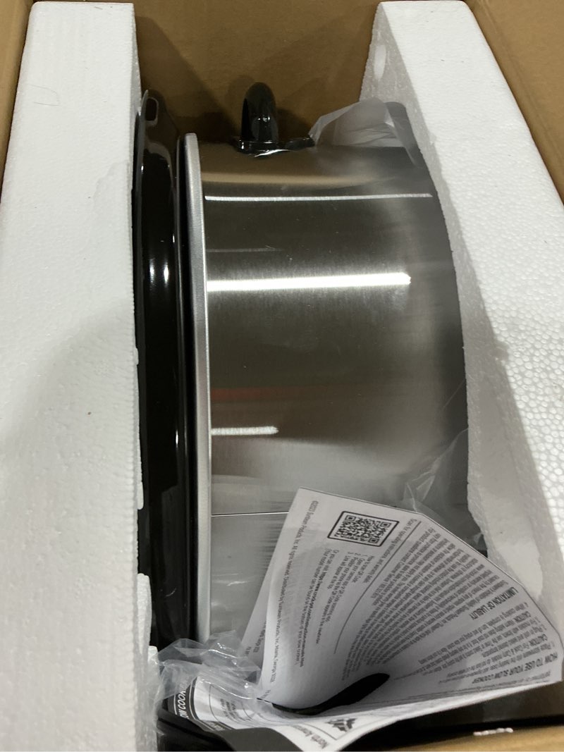 Condition photo showing As Is for Crock-Pot 7 Quart Oval Manual Slow Cooker, Stainless Steel (SCV700-S-BR), Versatile Cookware for Large Families or Entertaining 7 Quarts