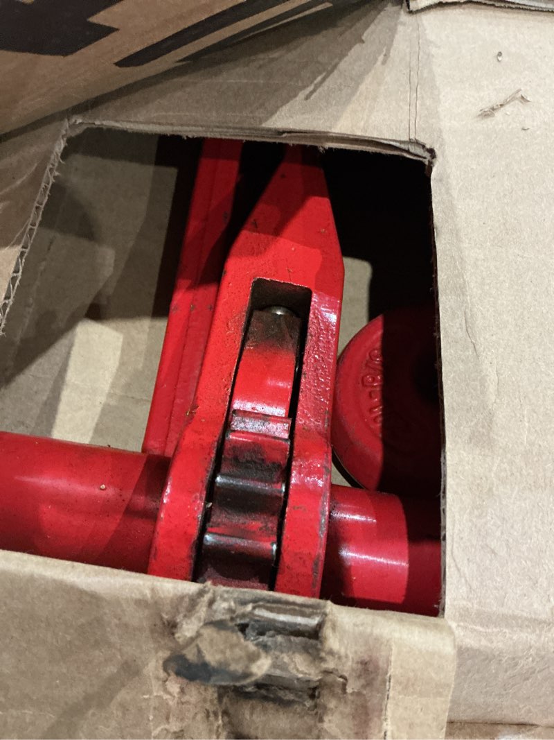 Condition photo showing As Is for dollate 2 pack 3/8" to 1/2" ratchet chain binders with 9200 lbs wll, breaking strength up to 33000 lbs, ratchet chain binders for heavy duty, secure for hauling and towing 2 pack 3/8"-1/2"