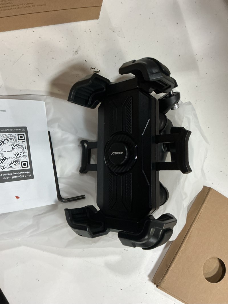 Condition photo showing Good Condition for joyroom motorcycle phone mount holder - [dual vibration dampener]100mph anti-shock phone holder for motorcycle [metal extension handlebar clamp] bicycle bike phone holder mount for 4.7-7" cell phones black