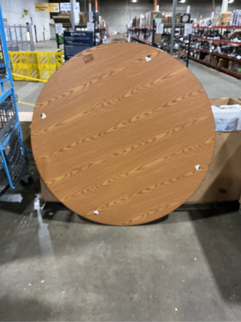 Condition photo showing Good Condition for (Similar to)Dark Brown Solid Oak Wood Round Table Top 15.7in x 0.6in, Rustic Dining Table Top for Kitchen Centerpiece, Handcrafted Furniture with Smooth Surface for Easy Maintenance 15.7in x 15.7in x 0.6in (W x L x H) Brown