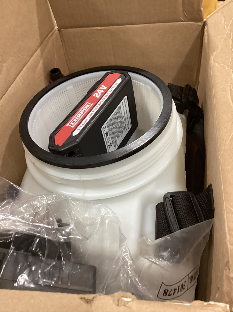 Condition photo showing Good Condition for chapin international 63924 4-gallon 24v extended spray battery backpack sprayer, with adjustable brass nozzle, 1-pack, translucent white rechargeable