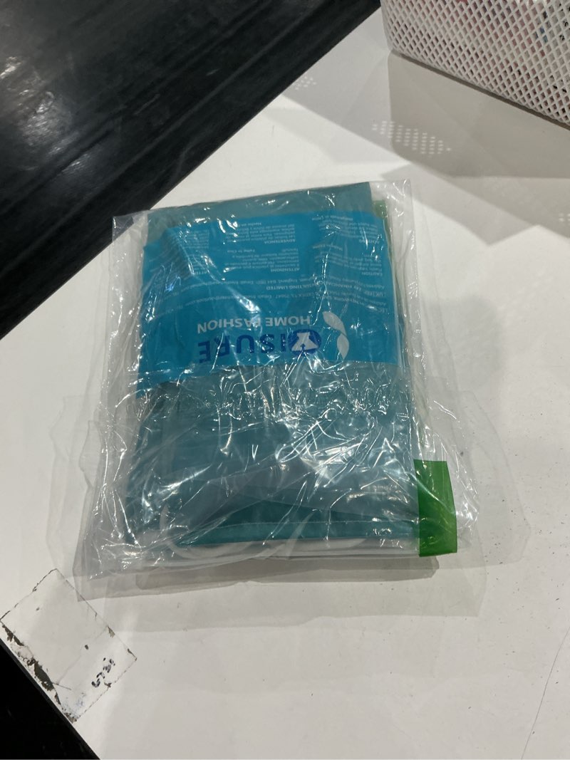 Condition photo showing Good Condition for yisure ombre turquoise short shower curtain 60 inch length, green polyester fabric teal shower curtain for bathroom with 12 pack hooks turquoise 70"w x 60"l (pack of 1)