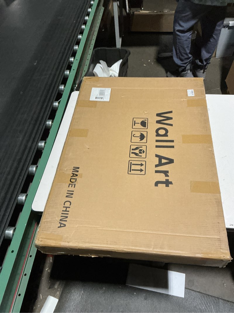 Condition photo showing Good Condition for Framed Large Jesus Christian Wall Art, 3 Piece Neutral Abstract Canvas Prints Paintings, Beige Bibli