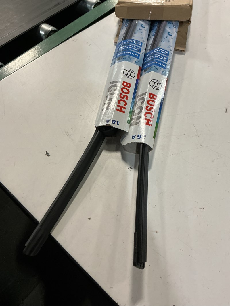 Condition photo showing Good Condition for bosch 26a18a icon beam wiper blades - driver and passenger side - set of 2 blades (26a & 18a) front (26a & 18a) icon combo pack (front)