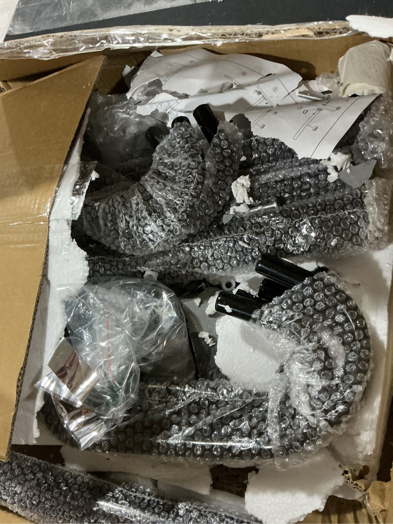 Condition photo showing As Is for Kertnic Modern Coat Rack Freestanding with Natural Marble Base & Sturdy Metal Frame, 11 Hooks Hall Tree for Jackets, Hats, Bags, Entryway Organizer for Bedroom, Living Room, Closet (11 hooks-Black)