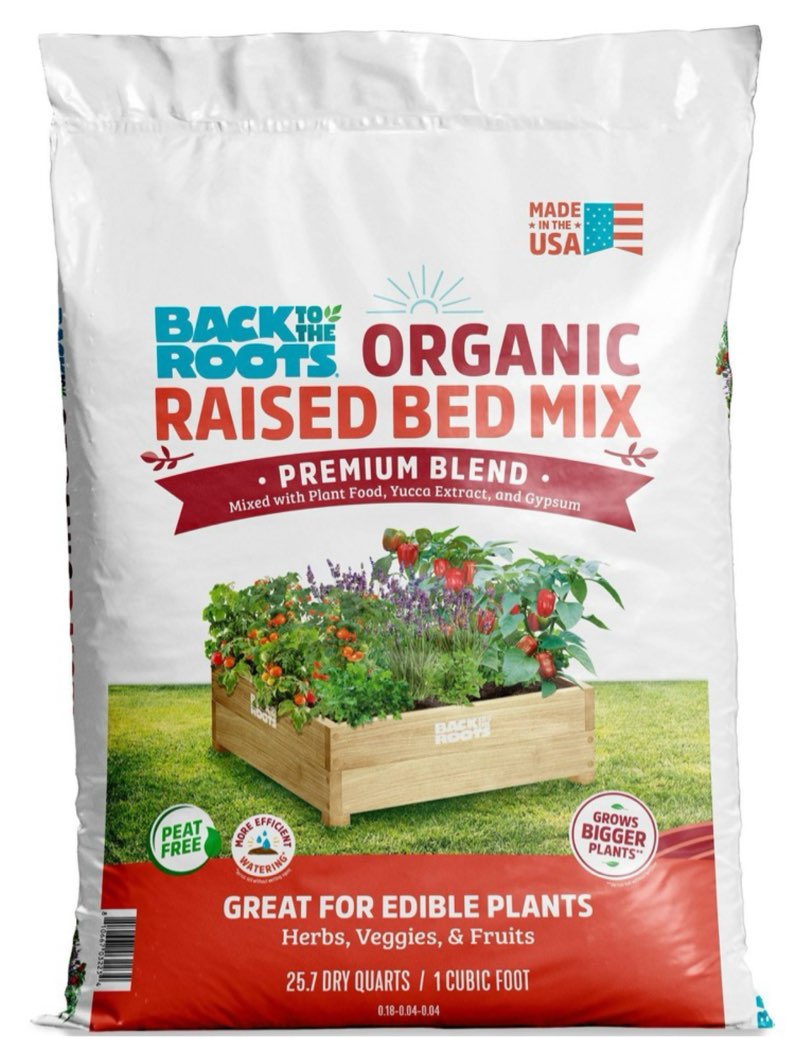 Back to the Roots 25.7qt Organic Raised Bed Mix Premium Blend For Growing Edible Plants
