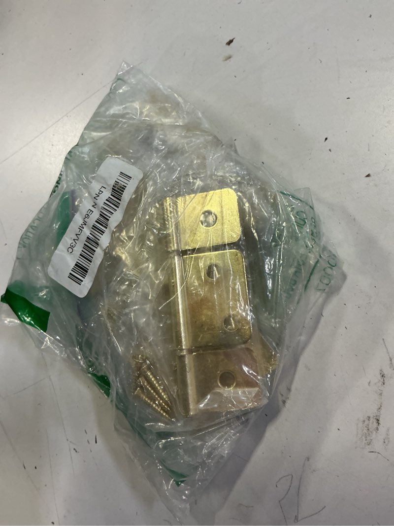 Condition photo showing Good Condition for qcaa flag three leaf 3-1/2" bifold shutter hinge for non-mortise cabinet hardware, brass plated, made in taiwan, 12 pack 12 pack brass plated