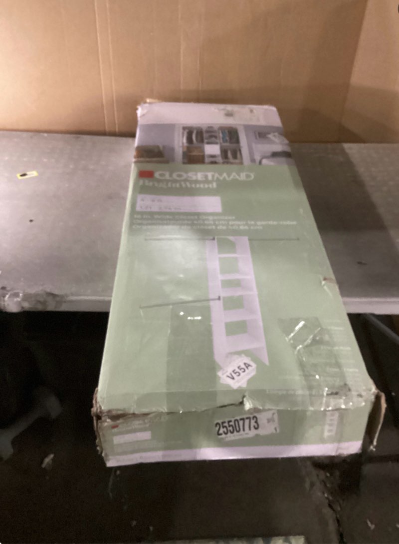 closetmaid brightwood 4-ft to 9-ft w white solid shelving wood closet system item #2550773 | model #5441