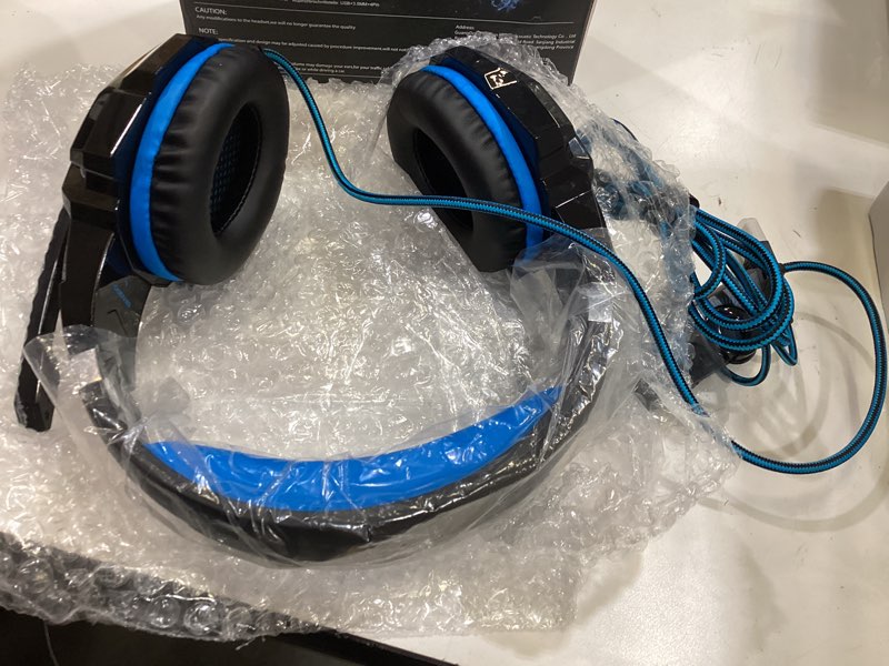 Condition photo showing Good Condition for bengoo g9000 stereo gaming headset for ps4 pc xbox one ps5 controller, noise cancelling over ear headphones with mic, led light, 7.1 surround sound, soft memory earmuffs for nintendo xbox series x|s blue