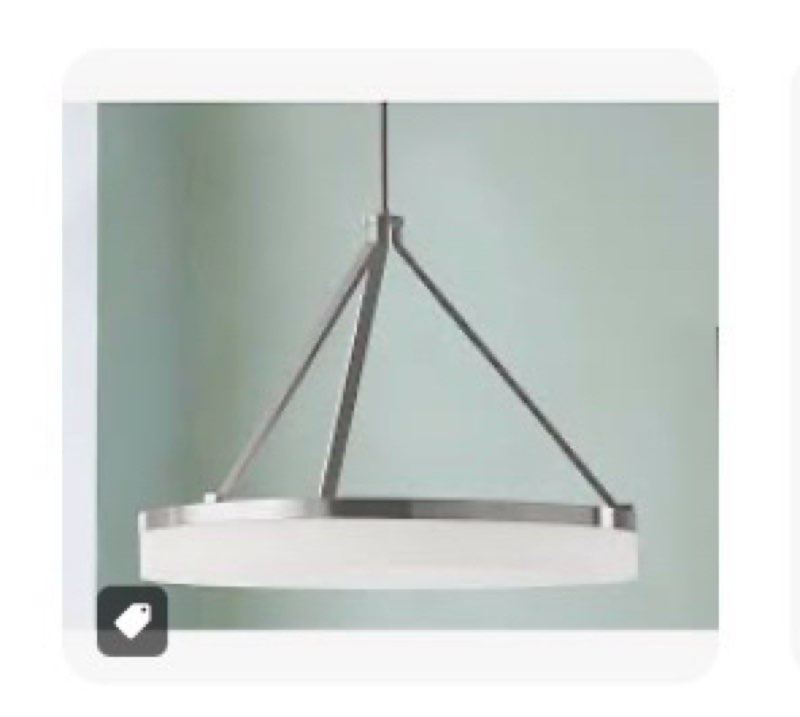 Brand: Generic Brushed Nickel Modern/Contemporary Cylinder LED Large Hanging Pendant Light with Frosted Acrylic Shade, Adjustable Height, Dimmable, Perfect for Dining Rooms, Kitchens, and Foyers