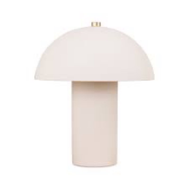 Alba Modern Mushroom-Shaped LED Table Lamp In Ceramic With Gold Accent
