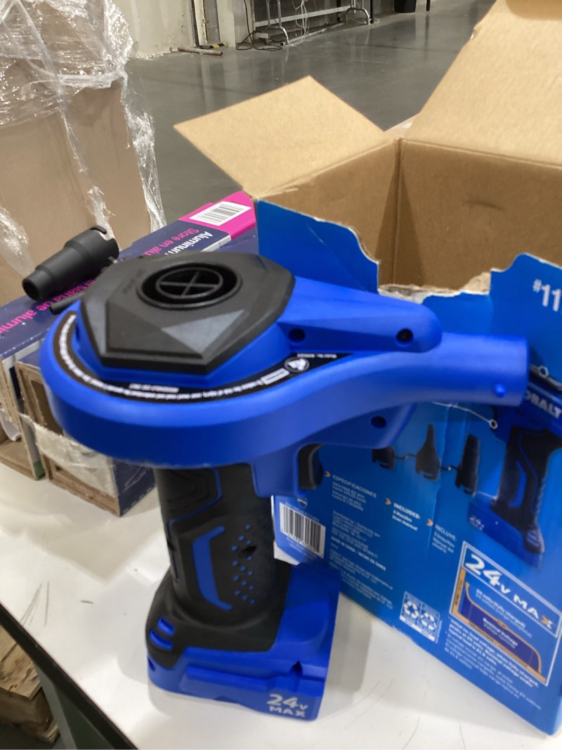Condition photo showing As Is for kobalt cordless high volume 24-volt li-ion air inflator (power source: battery)