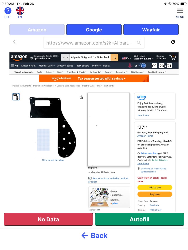allparts pickguard for rickenbacker bass 4001 1973 or earlier 1-piece 1-ply black