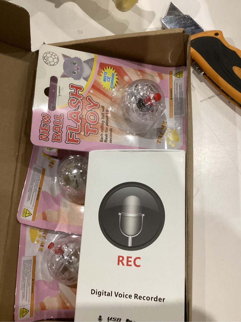 Condition photo showing Good Condition for Dunzy 5 Pcs EVP Recorder Ghost Hunting Kit Includes Digital Voice Recorders with 4 LED Cat Balls Motion Activated Cat Ball Voice Activated Recorder with Playback for Pet Dog Animals(8 Gb,Chic Style)
