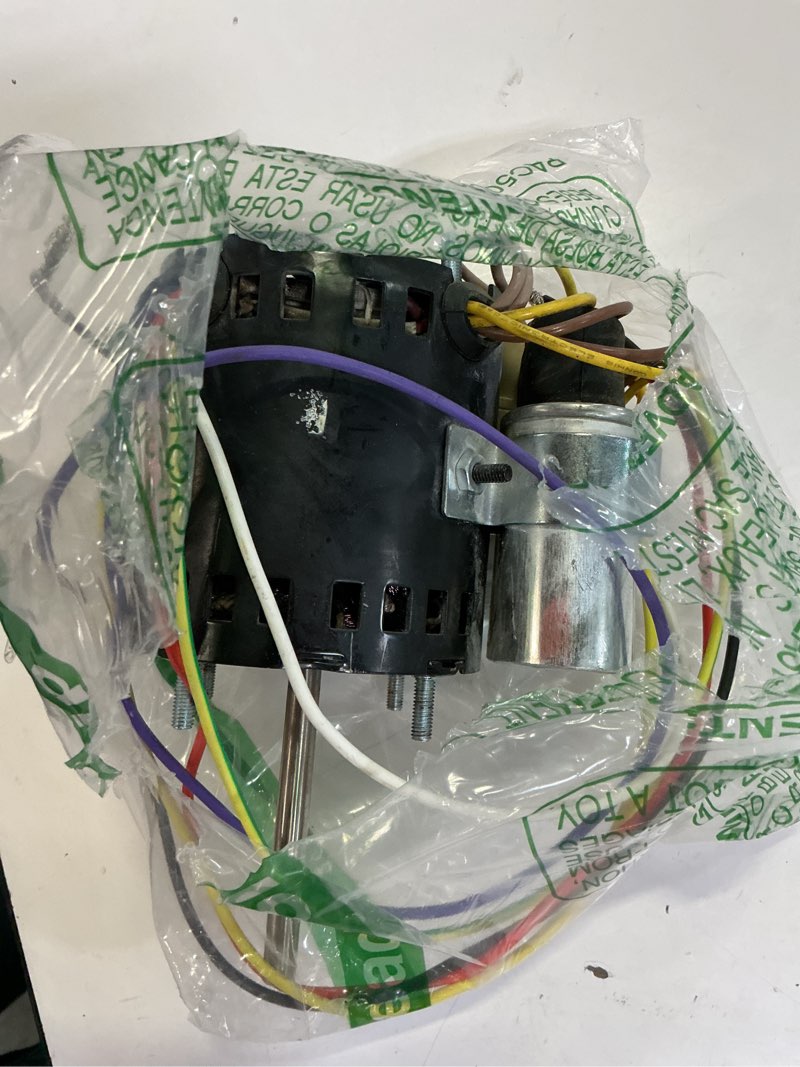 Condition photo showing As Is for 9721, d1127 refrigeration fan motor compatible with fasco d1127, 9721, heatcraft5008s 5008t, bohn25309101, 115/230v, 1550rpm, permanent split capacitor motor