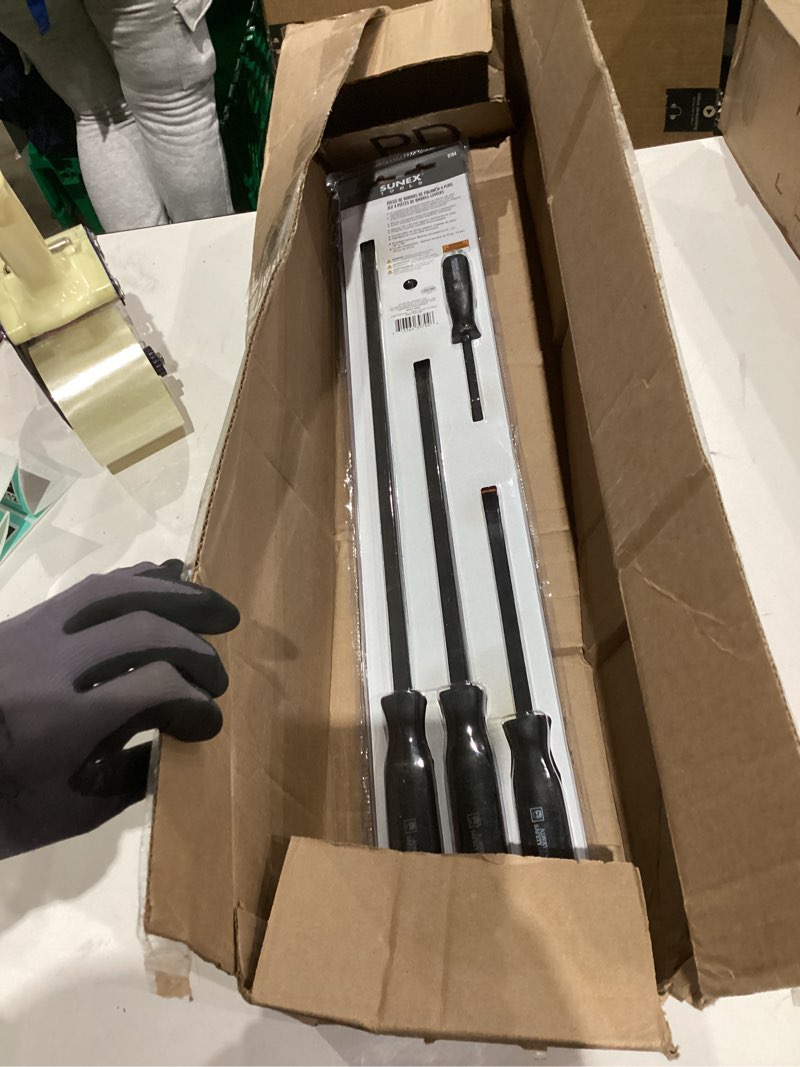 Condition photo showing As Is for SUNEX TOOLS 9704 Pry Bar Set with Ergonomic Handles, 8" - 24", 4-Piece