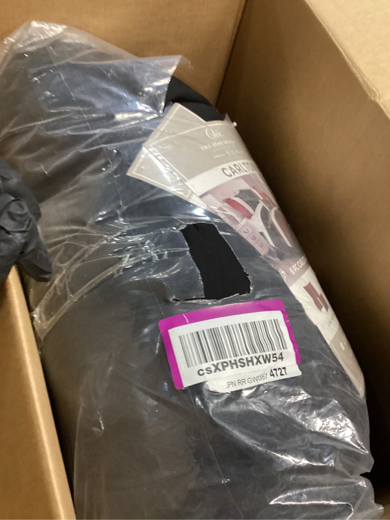 Condition photo showing As Is for Chic Home CS1223-112-AN Carlton 6-Piece Comforter Set, Queen Size, Black