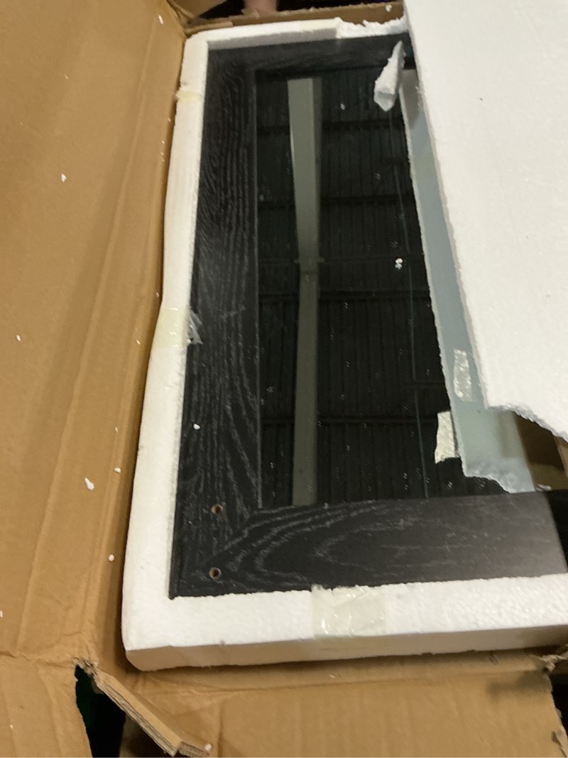 Condition photo showing Good Condition for farmhouse bathroom mirror for over sink 22”x32” black, rustic western barn decor bathroom vanity mirror, wall mirror for bathroom, living room, bedroom, entryway black 32"l x 22"w