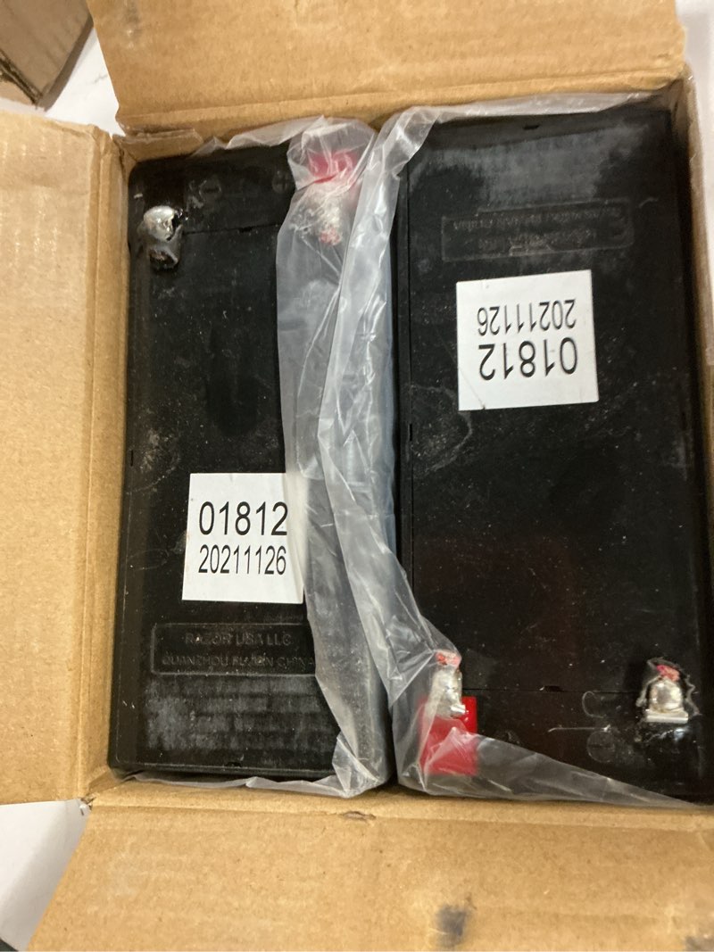 Condition photo showing As Is for expertpower 12v 9ah sealed lead acid battery with f2 terminals (.250")/2 pack