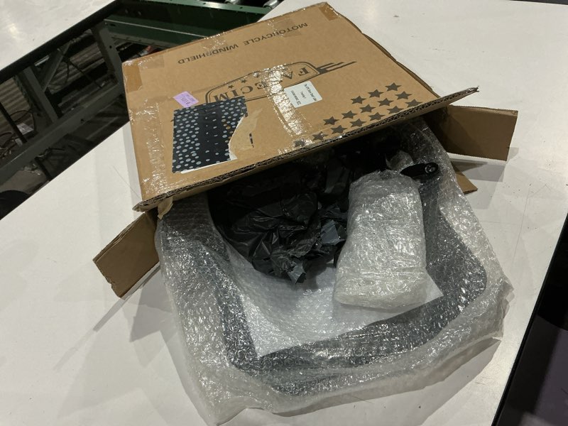 Condition photo showing As Is for fatecim 15.5" smoke motorcycle windscreen windshield motorbike wind deflector flyscreen universal for harley davidson honda kawasaki suzuki triumph yamaha indian victory with 7/8" or 1" handlebars