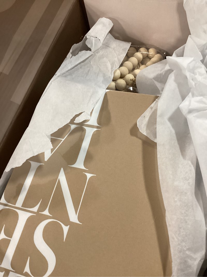 Condition photo showing New/Like New for julzen linen decorative books for home decor - aesthetic set of 3 beige fake books for coffee table decor with faux book box storage, wood knot & bead garland - neutral living room decoration