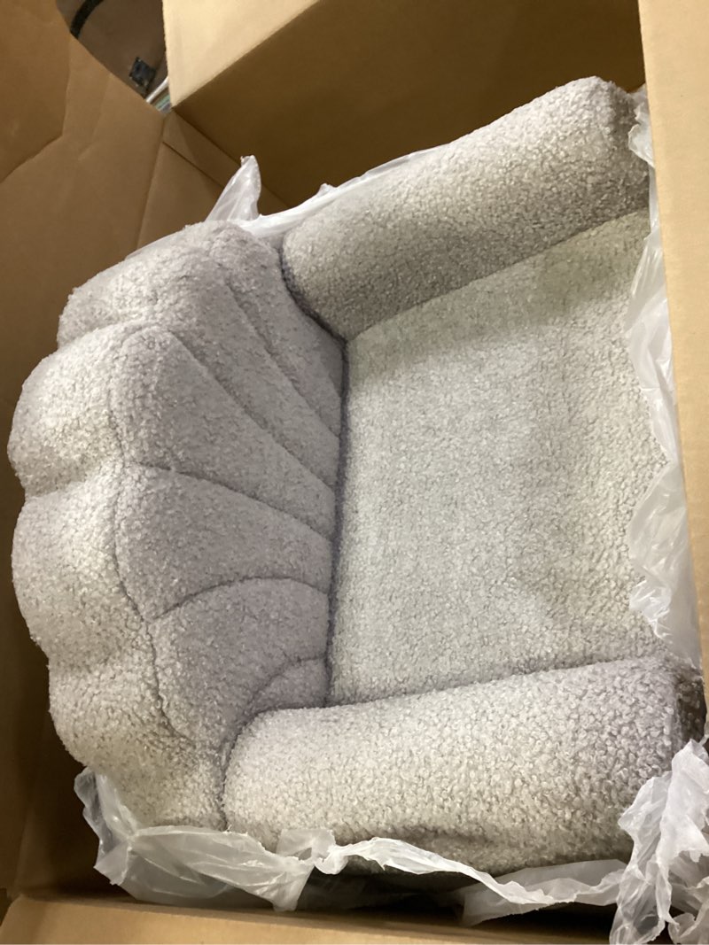 Condition photo showing Good Condition for Blissful Diary Foldable Toddler Couch, 2-in-1 Comfy Toddler Chair & Lounger for Reading, Nap, Playroom, Kids Couch Sofa for 1 2 3+ Year Old Girls Boys Baby Birthday Gift, Gray Shell Shell Gris