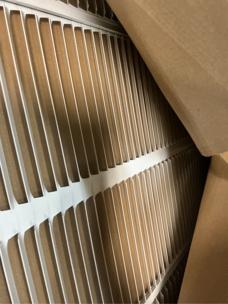 Condition photo showing New/Like New for hvac premium 24'' x 34'' [duct opening] flat stamped steel return air grille - sidewall and ceiling - hvac vent duct cover - white [outer dimensions: 25.75''w x 35.75''h]