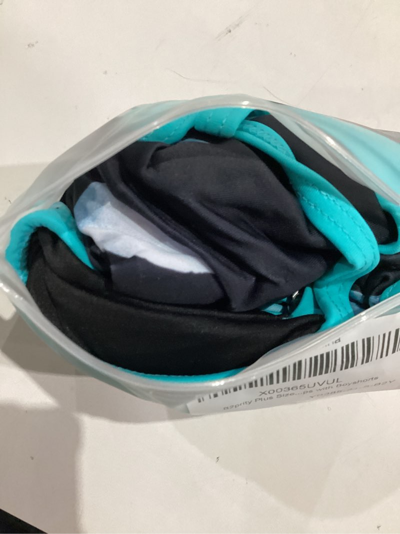 Condition photo showing As Is for B2prity Tankini Swimsuits for Women Two Piece Bathing Suits Tummy Control Long Torso Tank Tops with Shorts Black,Blue