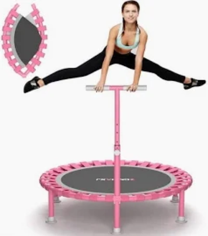 zcmhaxj foldable mini trampoline, 40" rebounder trampoline for adults & kids, 450lbs capacity with t