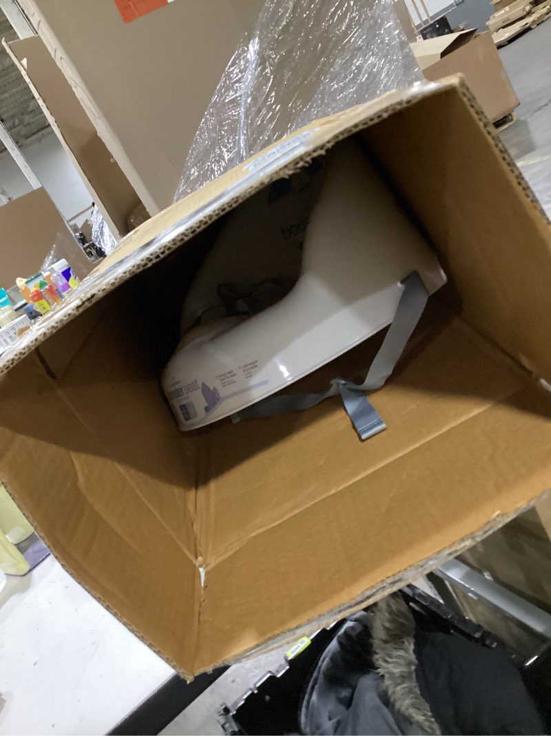 Condition photo showing As Is for Regalo Baby Basics™ Booster Seat, White, Three-Point Safety Harness, Easily Wipeable, Sturdy & Durable Plastic