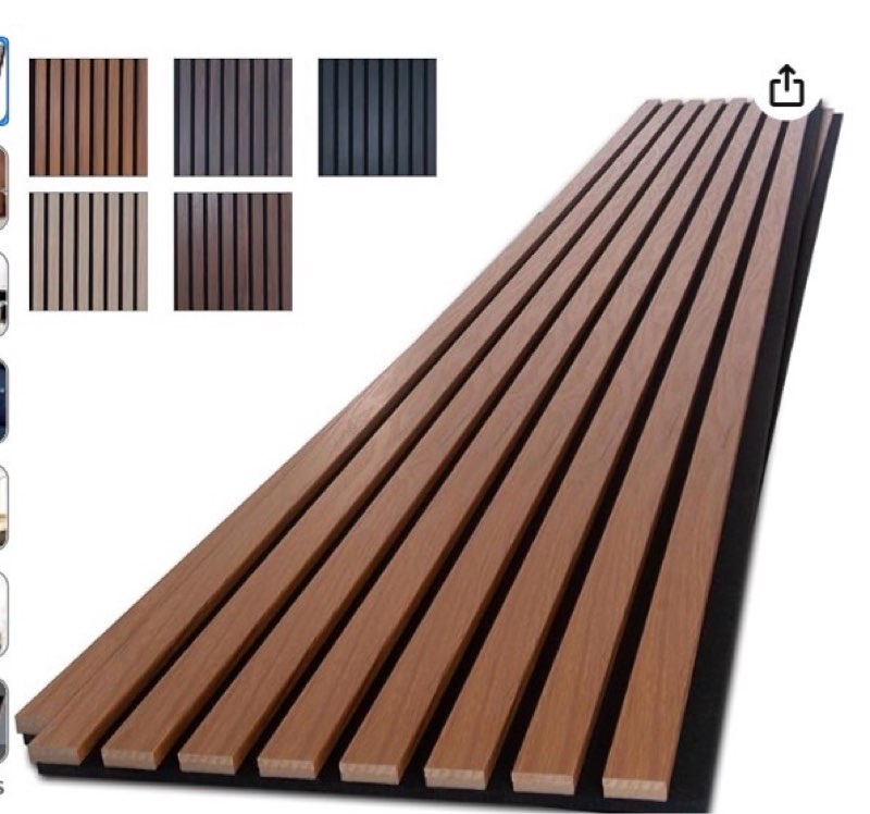 2 Packs 3D Wall Panels Peel and Stick | Wall Panels for Interior Wall Decor | Self Adhesive Sound Absorbing Planks | Acoustic Wood Slat Wall Panels | 94.48 * 11.80in | 0.4" Depth | Ebony