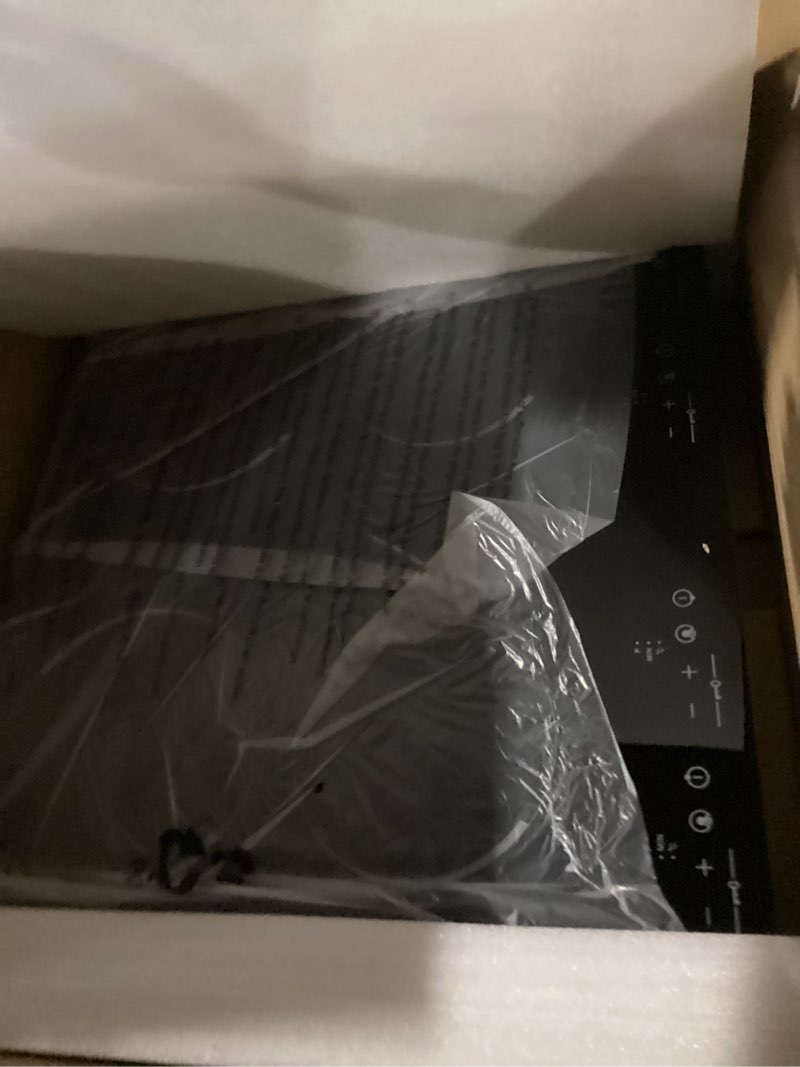 Condition photo showing New/Like New for 3000w 110v cooktop portable 4 burners electric built-in cooktop sensor touch control countertop electric hot plate with kid safety lock and 2h timer, 9 heating level, no plug
