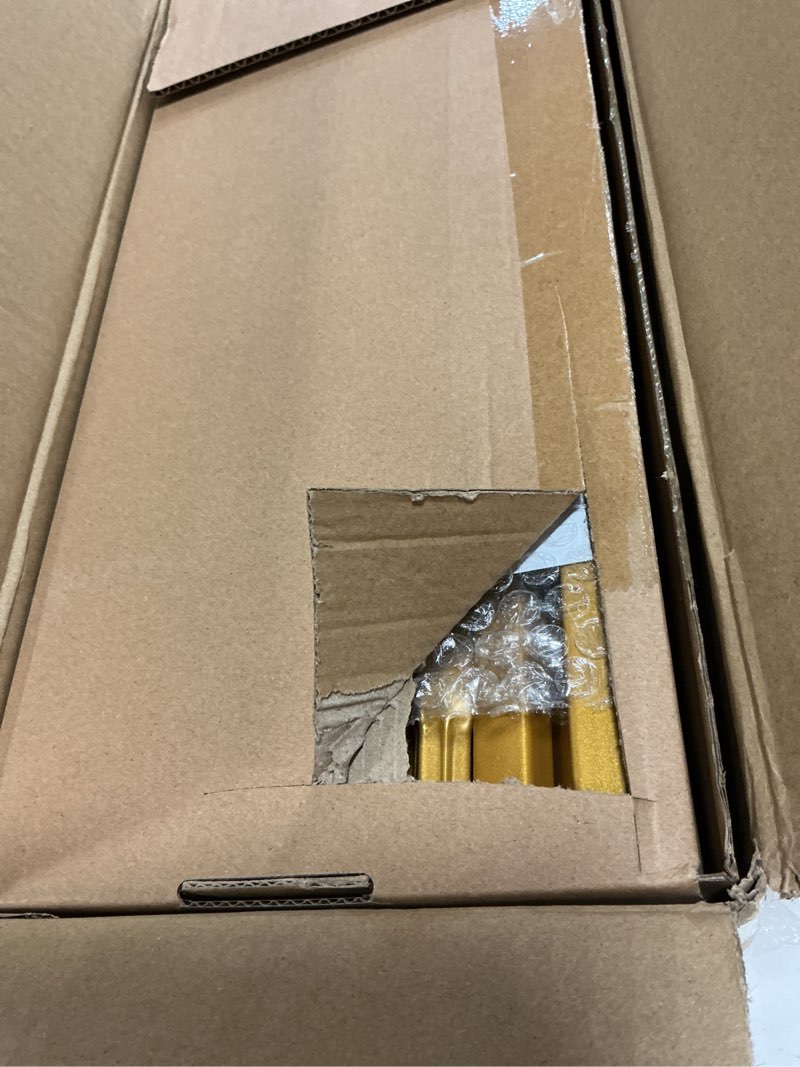 Condition photo showing Good Condition for putros metal arch backdrop stand gold wedding arch stand set of 2 (7.2ft/6ft) square arched frame for birthday party graduation ceremony decoration 7.2ft,6ft gold
