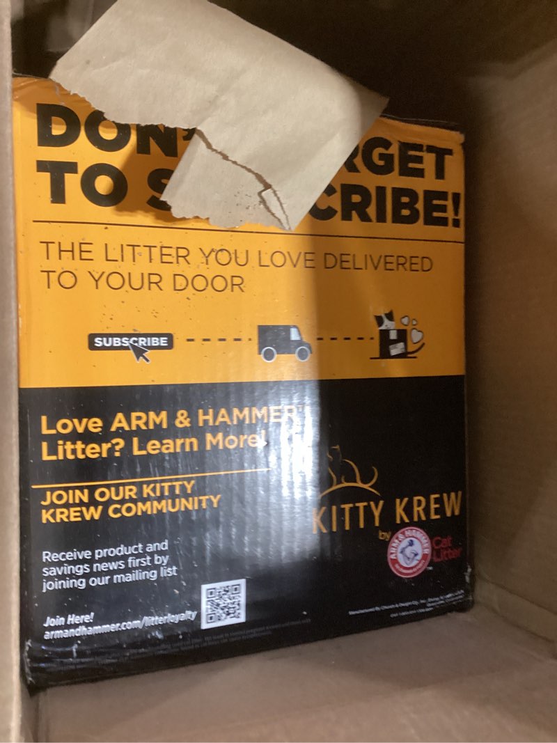 Condition photo showing As Is for ARM & HAMMER Clump & Seal SLIDE Platinum Multi-Cat Clumping Cat Litter, 14-Day Odor Control, EZ Clean Technology, 37 lbs – No Scrubbing, Powerful Odor Eliminator SLIDE Platinum Clumping Litter 37 Lbs