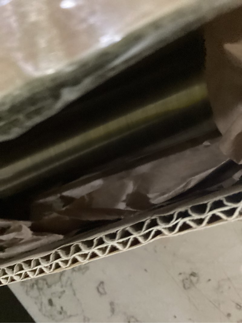 Condition photo showing As Is for heavy duty curtain rods,1 1/4" large diameter premium nonadjustable curtain rod,48in/4ft custom window treatment rods with durable aluminum brackets and end caps,antique bronze finish antique bronze 48in/4ft